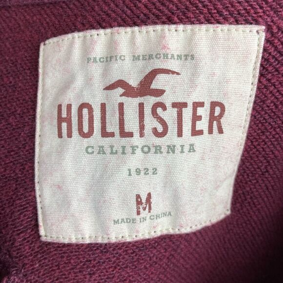 Hollister Maroon Pullover Hoodie Size M EUC - Picture 5 of 6